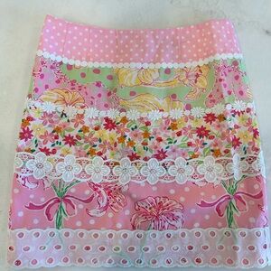 Lilly Pulitzer skirt sz 0 pink floral polka dot